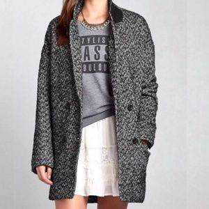 Houndstooth Double Breasted Tweed Coat